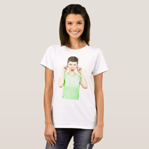 Lustige Dame macht lustiges Gesicht-Shirt T-Shirt