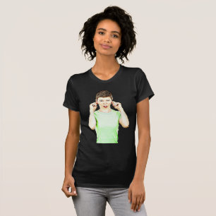Lustige Dame macht lustiges Gesicht-Shirt T-Shirt