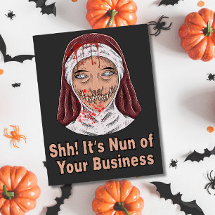 Lustige Dämonen-Nonne Ihres Geschäfts Halloween Feiertagspostkarte