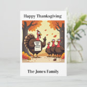 Lustige Dankskarten - "Puter-Verteidigung" Feiertagskarte (Stehend Vorderseite)