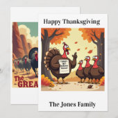 Lustige Dankskarten - "Puter-Verteidigung" Feiertagskarte (Vorne/Hinten)