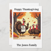 Lustige Dankskarten - "Puterverteidigung" Feiertagskarte (Vorne/Hinten)