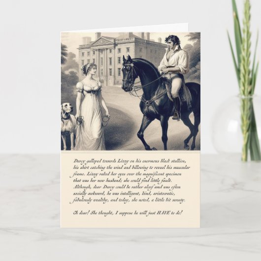 Lustige Darcy Pride and Prejudice Jane Austen Kart Karte (Vorderseite)