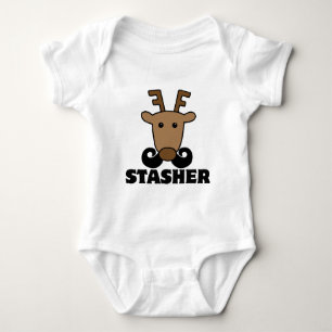 lustige Dasher-Schnurrbart Baby Strampler