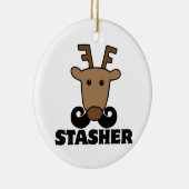 lustige Dasher-Schnurrbart Keramikornament (Rechts)