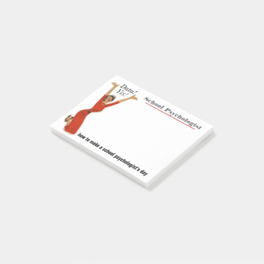 Lustige Daten gefahrene Schulpsychologe-klebrige Post-it Klebezettel (angewinkelt)