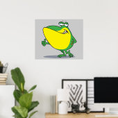 lustige Daumen für Froschfrosch-Cartoon Poster (Heimbüro)
