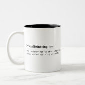 Lustige Definition der Procaffeinating Zweifarbige Tasse (Links)