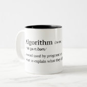 Lustige Definition des Algorithmus Zweifarbige Tasse (Vorderseite Links)