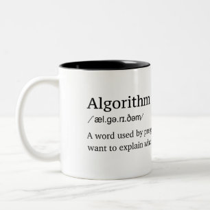 Lustige Definition des Algorithmus Zweifarbige Tasse