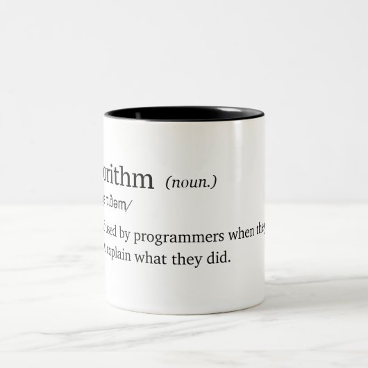 Lustige Definition des Algorithmus Zweifarbige Tasse (Mittel)