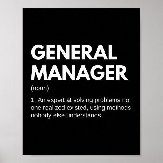 Lustige Definition des General Managers Poster (Vorne)