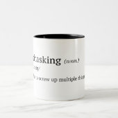 Lustige Definition des Multitaskings Zweifarbige Tasse (Mittel)