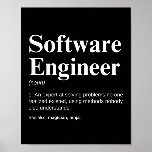 Lustige Definition des Software-Ingenieurs Poster (Vorne)