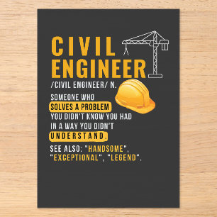 Lustige Definition eines Bauingenieurs auf Acryl-E Acryleinladungen