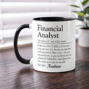 Lustige Definition eines Finanzanalysten im Wörter Tasse