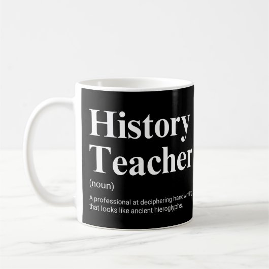 Lustige Definition eines Geschichtslehrers Kaffeetasse (Links)