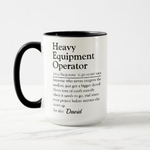 Lustige Definition eines Schwergerätebedieners Tasse