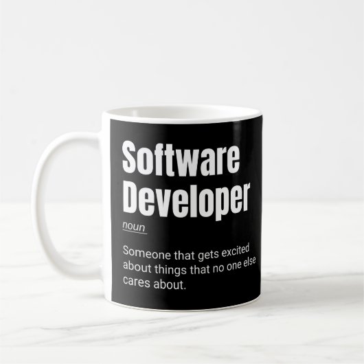 Lustige Definition eines Softwareentwicklers/Progr Kaffeetasse (Links)