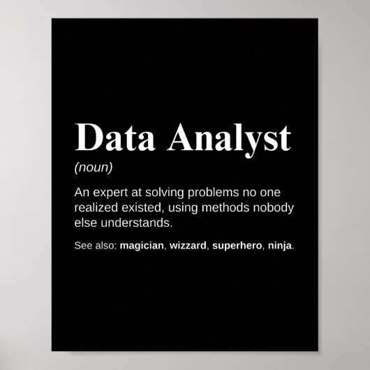 Lustige Definition für Datenanalysten Poster (Vorne)