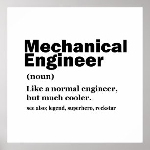 Lustige Definition Maschinenbauingenieur Ingenieur Poster