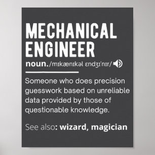 Lustige Definition Mechanischer Ingenieur Ingenieu Poster