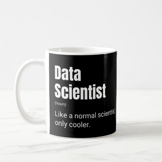 Lustige Definition von Data Scientist Cool Analyst Kaffeetasse (Links)