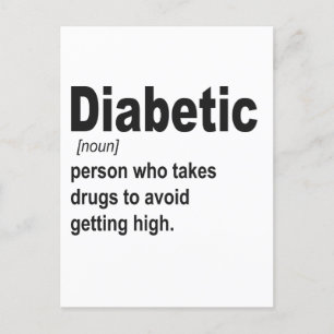 Lustige Definition von Diabetes Typ 1 Bewusstseins Postkarte
