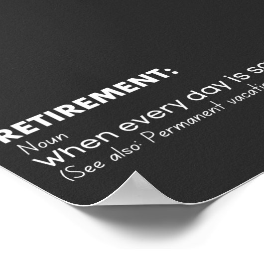 Lustige Definition von Renten Poster (Ecke)