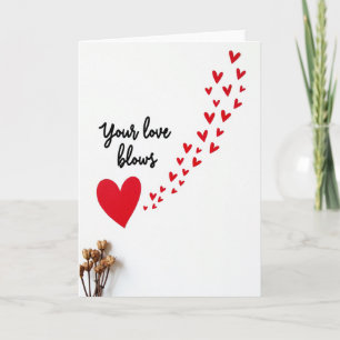 Lustige Deine Liebe weht Herzen Karte