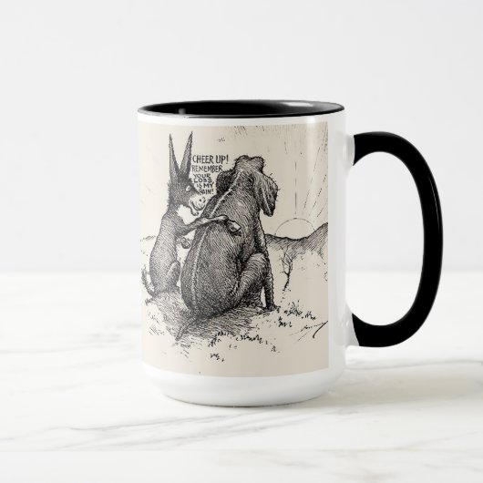 Lustige demokratische Tasse mit Esel u. Elefant (Rechts)