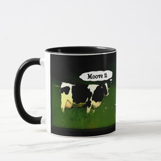 Lustige denkende Kuh Tasse (Links)