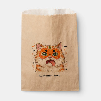 Lustige Derpy Halloween-Katze mit Kürbis-Gesichtsb Geschenktütchen