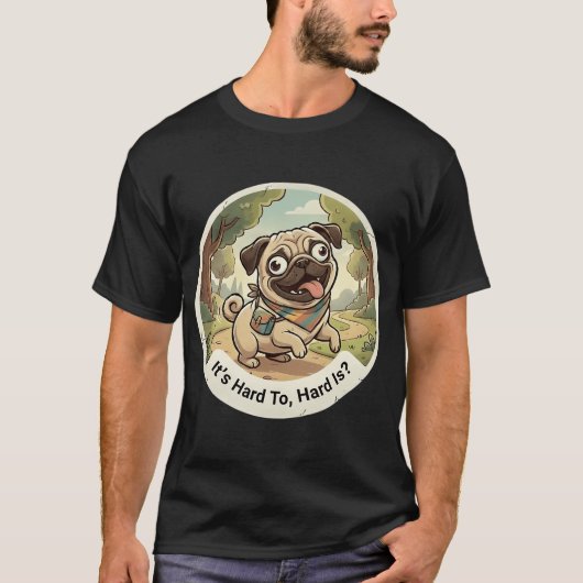 Lustige Derpy-Pug-Abenteuer T-Shirt (Vorderseite)