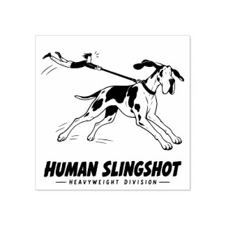 Lustige Deutsche Dogge sagt Hallo zu meinem kleine Gummistempel