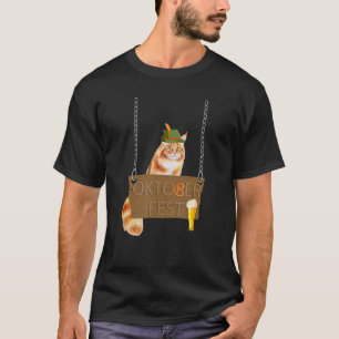 Lustige deutsche Katze mit einem Bier Oktoberfest T-Shirt
