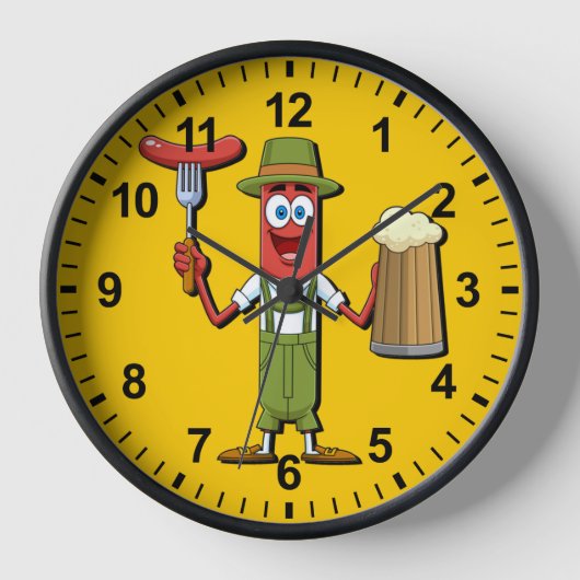 Lustige deutsche Oktoberfest-Wurst Uhr (Vorderseite)