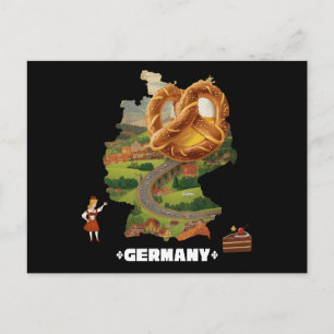 Lustige deutsche Riesenbrezel Schwarzwälder Kirsch Postkarte