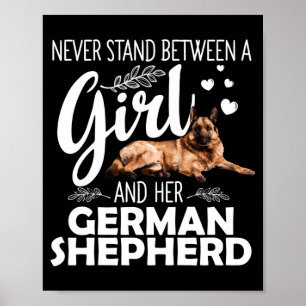 Lustige Deutsche Schäferhund-Kunst für Mädchen Fra Poster