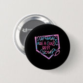 Lustige Diamanten sind eines Mädchens bester Freun Button (Vorne & Hinten)
