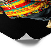 Lustige dicke Katze Cinco De Mayo Dickes Kätzchen Poster (Ecke)