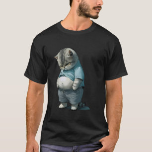 Lustige Dicke Katze Kunst Design Dickes Kätzchen K T-Shirt