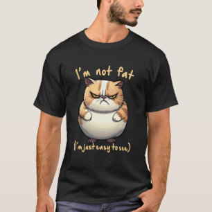 Lustige Dicke Wütende Katze Ich bin nicht dick Wit T-Shirt