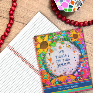 Lustige Dinge Sommer individuell gestaltetes Flora Notizblock