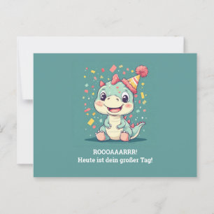 Lustige Dino-Geburtstagskarte für Jungen Postkarte