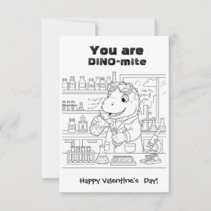 lustige Dinosaurier-Färb-Maze-Valentinstagskarte f Dankeskarte
