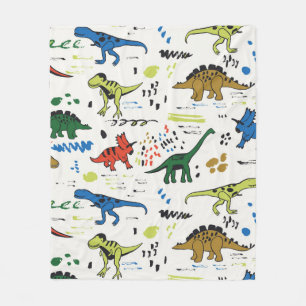 lustige Dinosaurier-Grafik Fleecedecke