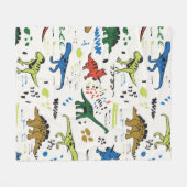 lustige Dinosaurier-Grafik Fleecedecke (Vorderseite (Horizontal))