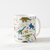 lustige Dinosaurier-Grafik Kaffeetasse (VorderseiteRechts)