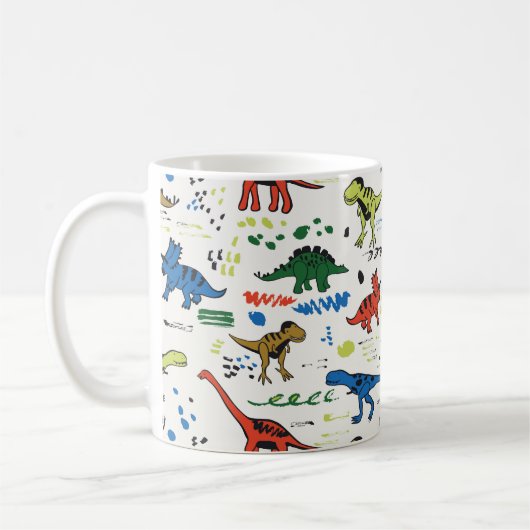 lustige Dinosaurier-Grafik Kaffeetasse (Links)